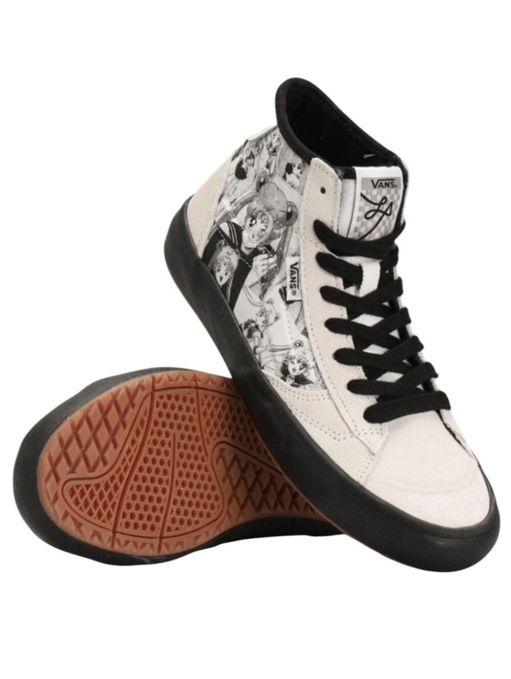 Vans The Lizzie NIB Sailor Moon High Top Black White Suede NWT Women's 10.5